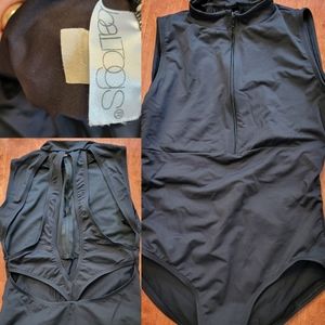 Baltogs mock neck black leotard Adult Small